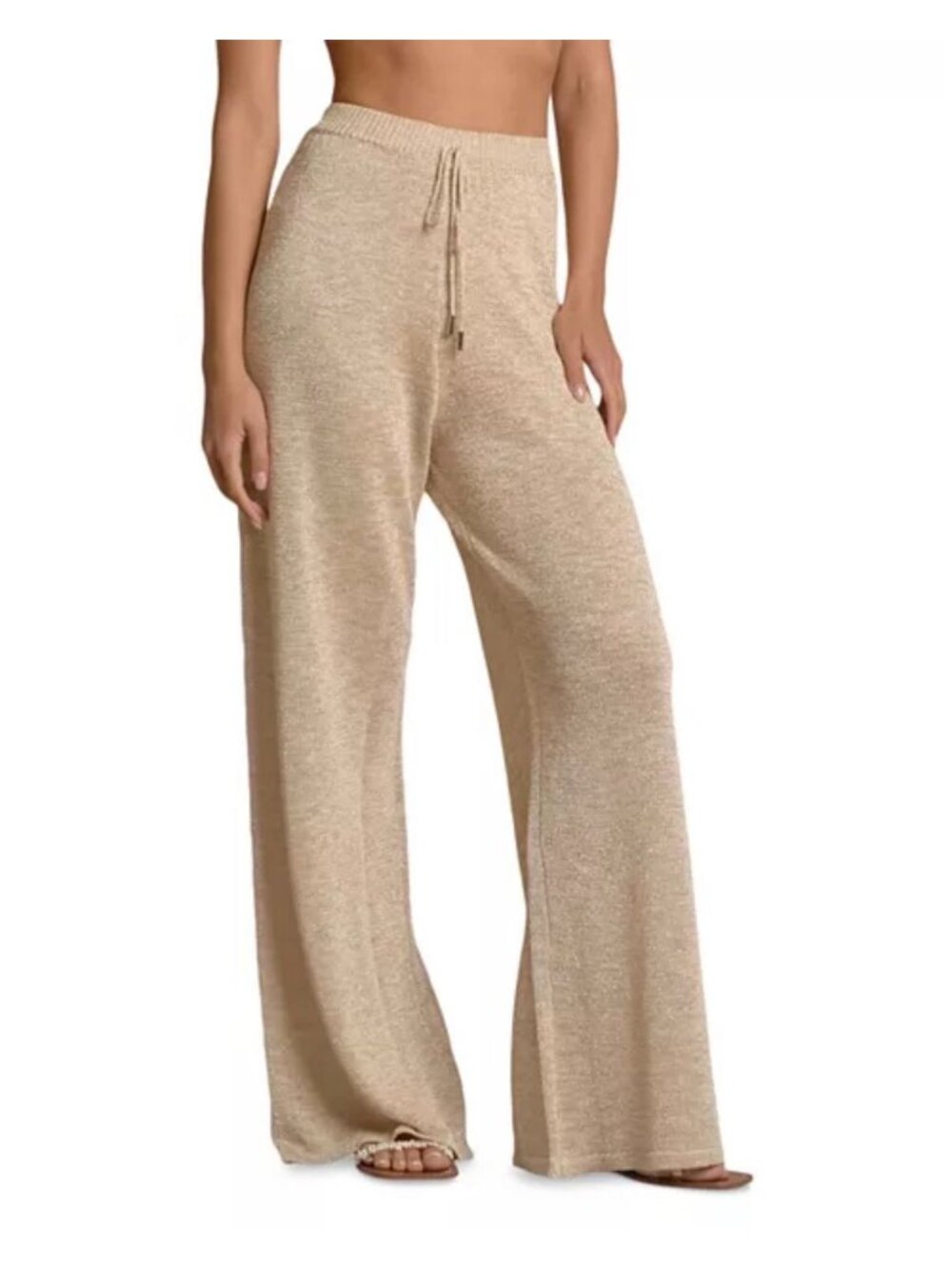 ELAN Tan Beige Knit Coverup Swim Pants Sz M NEW NWT